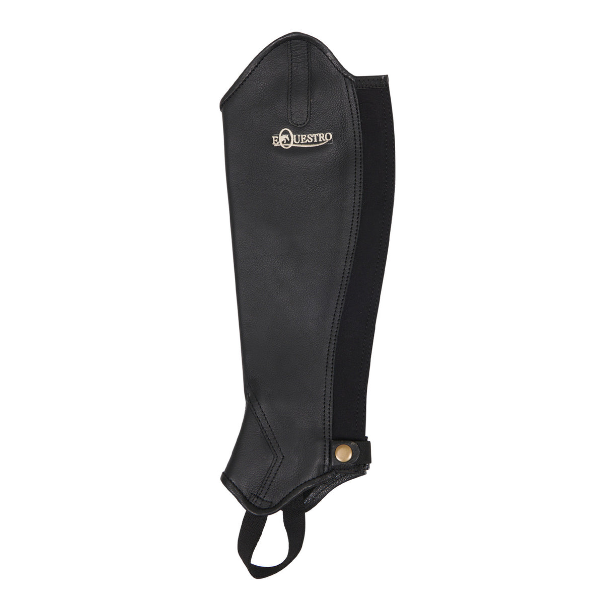 Equestro Unisex soft leather gaiters with rear zip