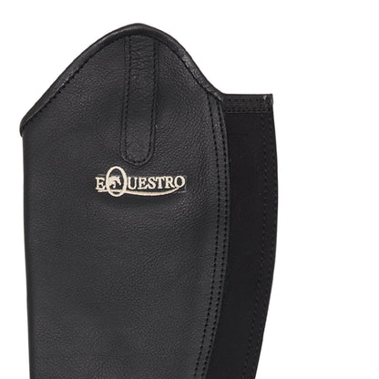 Equestro Unisex soft leather gaiters with rear zip