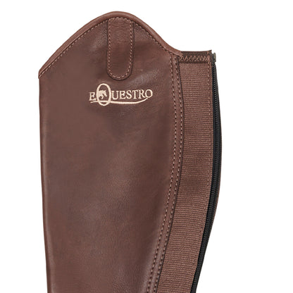 Equestro Unisex soft leather gaiters with rear zip