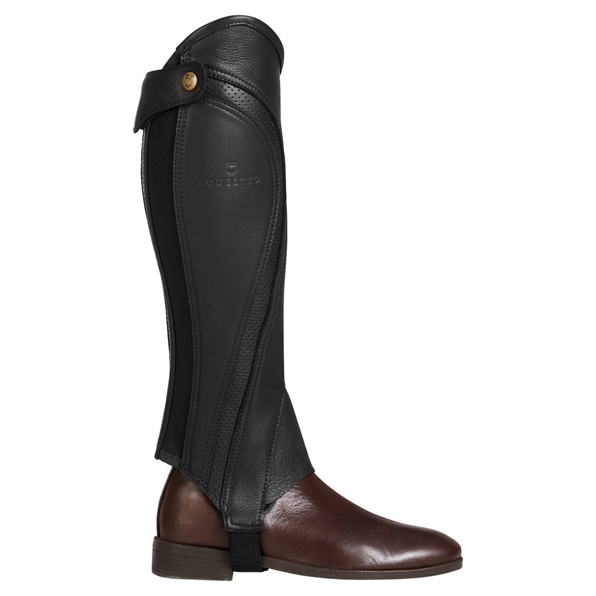 Equestro Unisex gaiters perforated leather maximum comfort