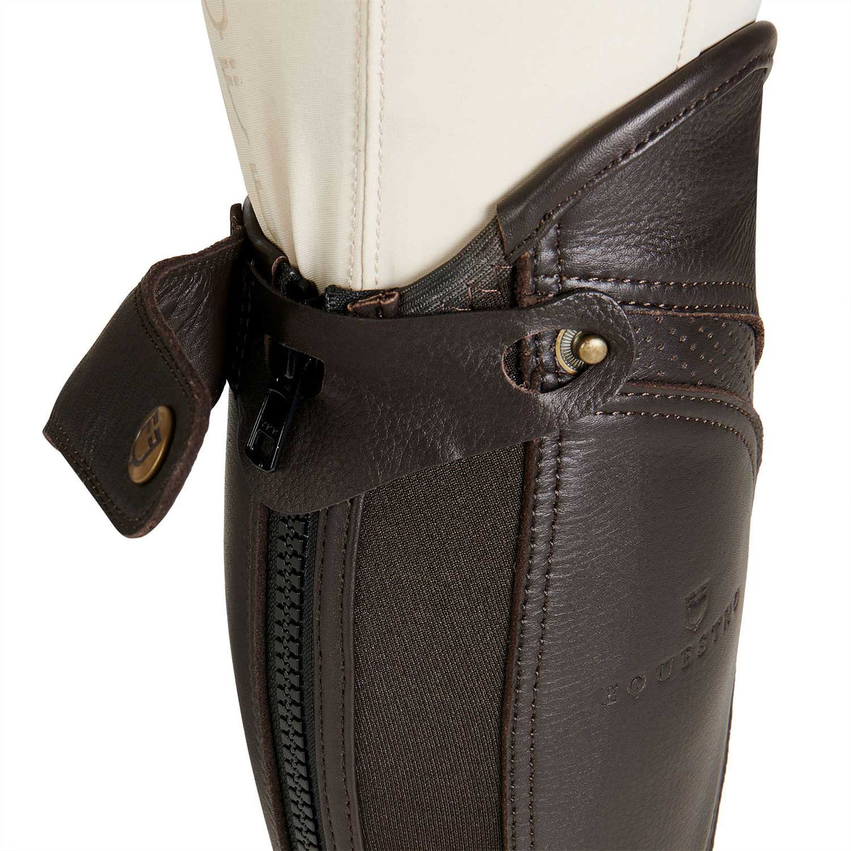 Equestro Unisex gaiters perforated leather maximum comfort