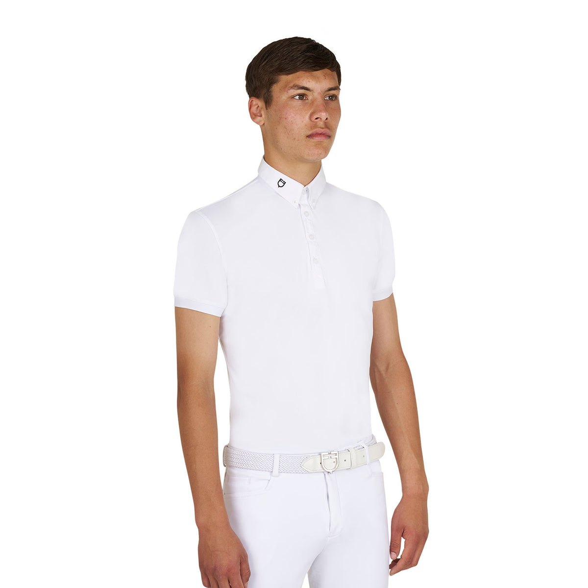 Equestro Men's competition polo shirt in breathable technical fabric