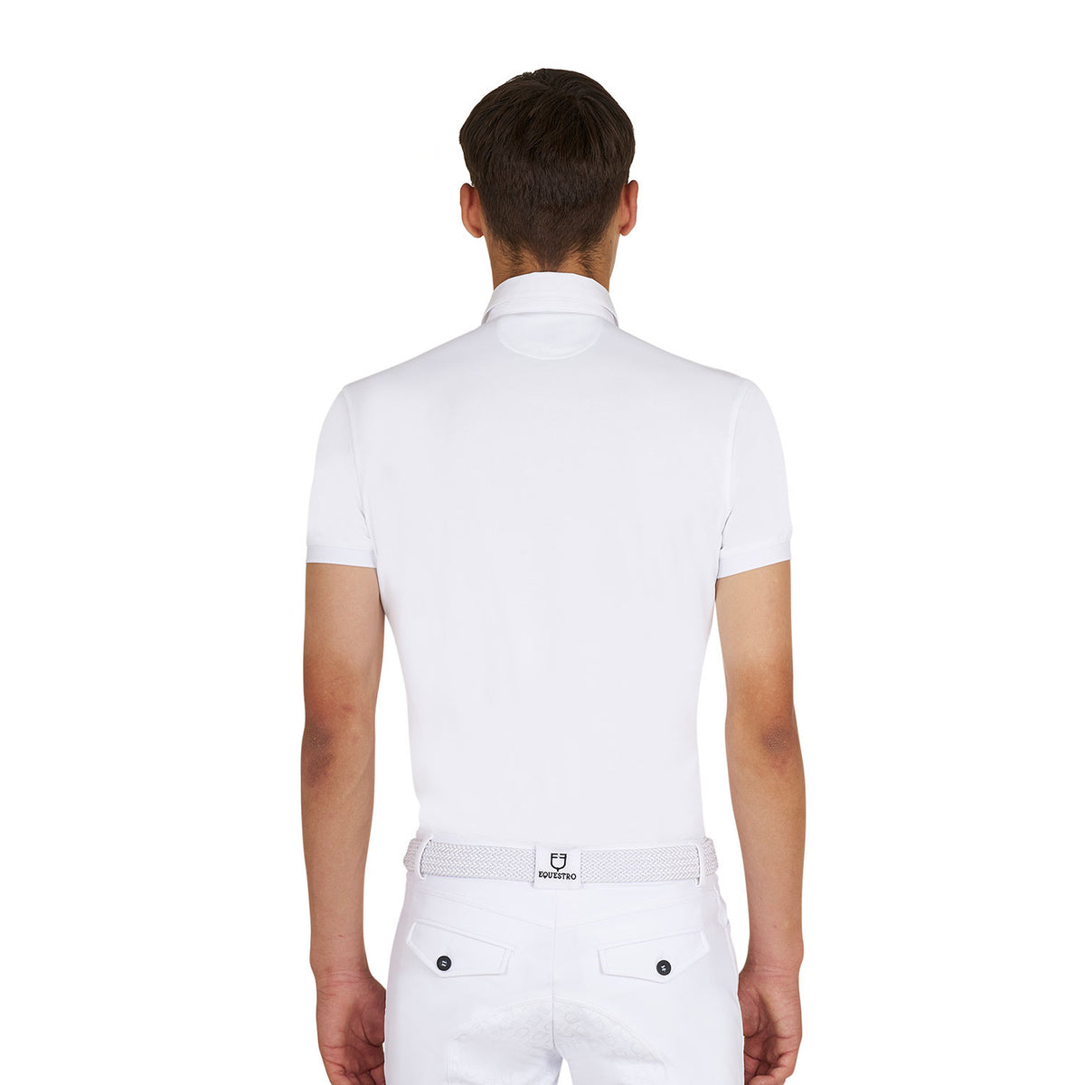 Equestro Men's competition polo shirt in breathable technical fabric