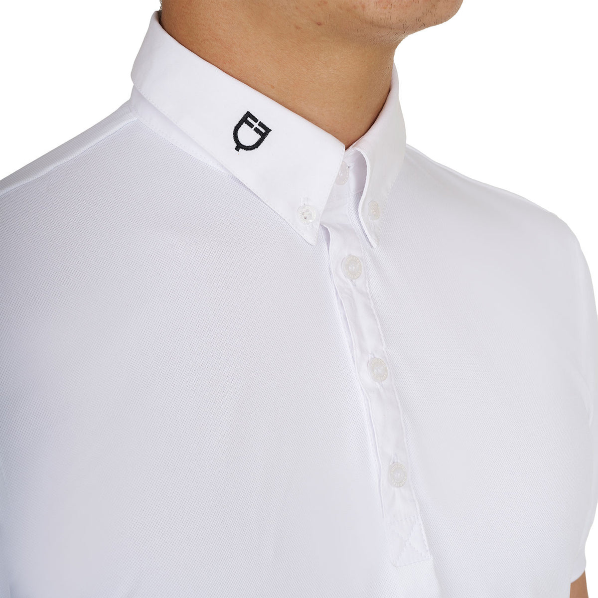 Equestro Men's competition polo shirt in breathable technical fabric