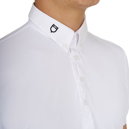 Equestro Men's competition polo shirt in breathable technical fabric