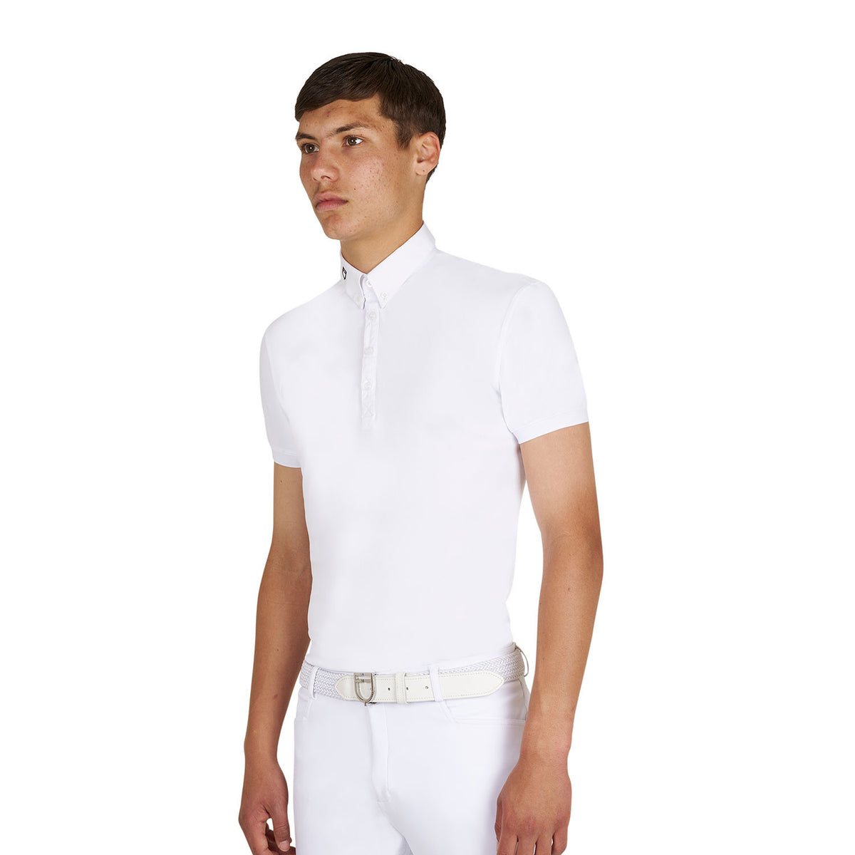 Equestro Men's competition polo shirt in breathable technical fabric