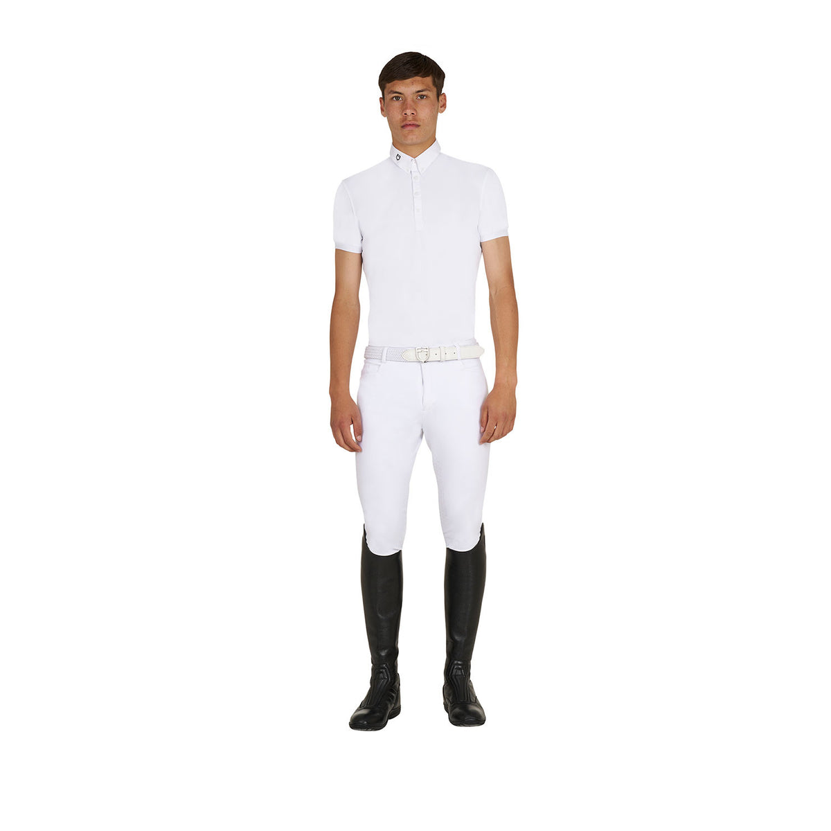 Equestro Men's competition polo shirt in breathable technical fabric