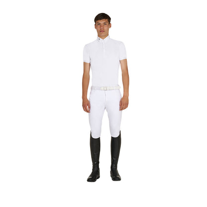 Equestro Men's competition polo shirt in breathable technical fabric
