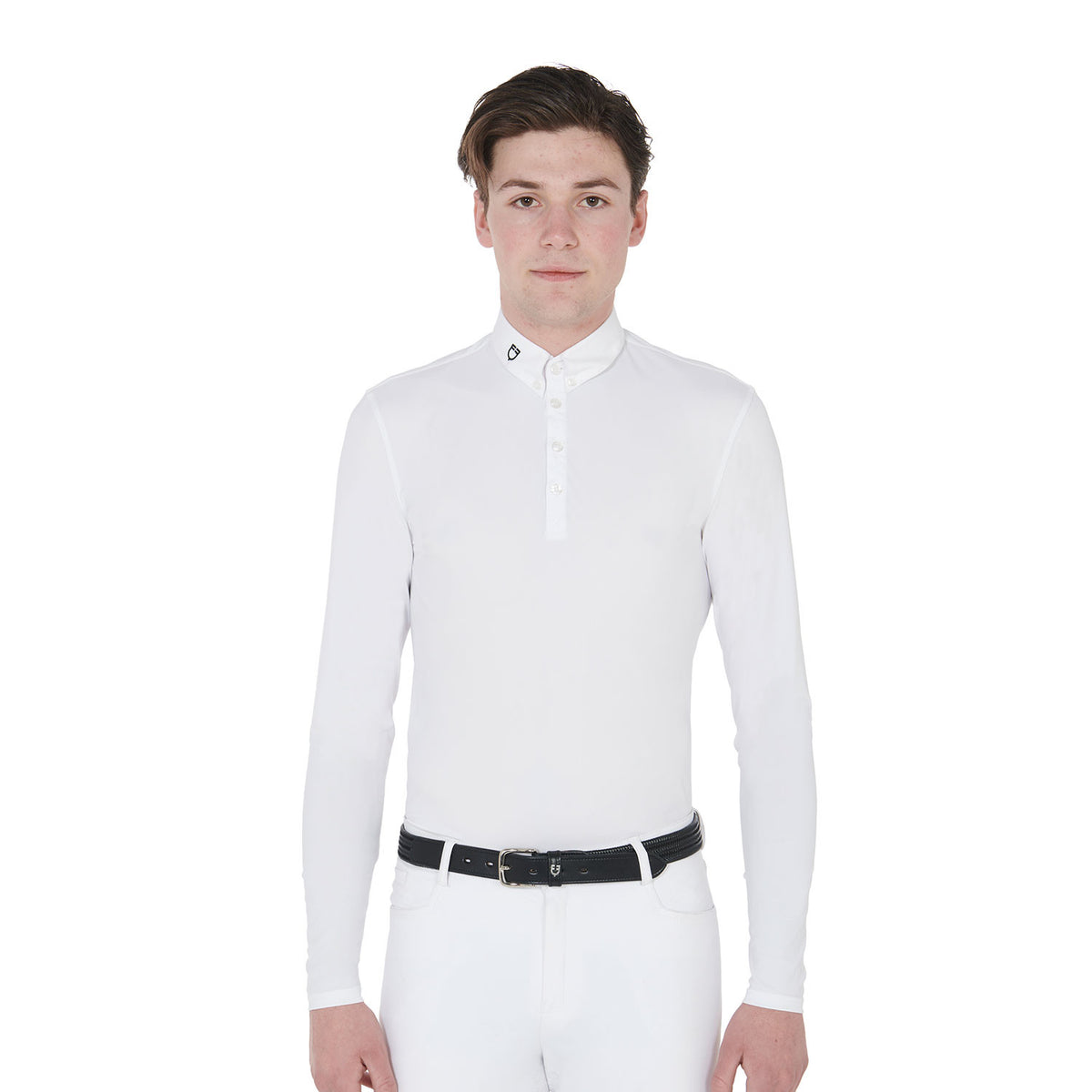 Equestro Men's long sleeve competition polo shirt