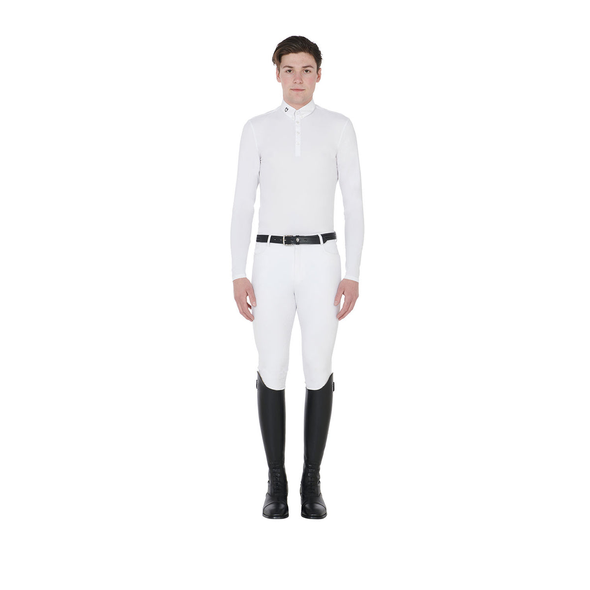 Equestro Men's long sleeve competition polo shirt