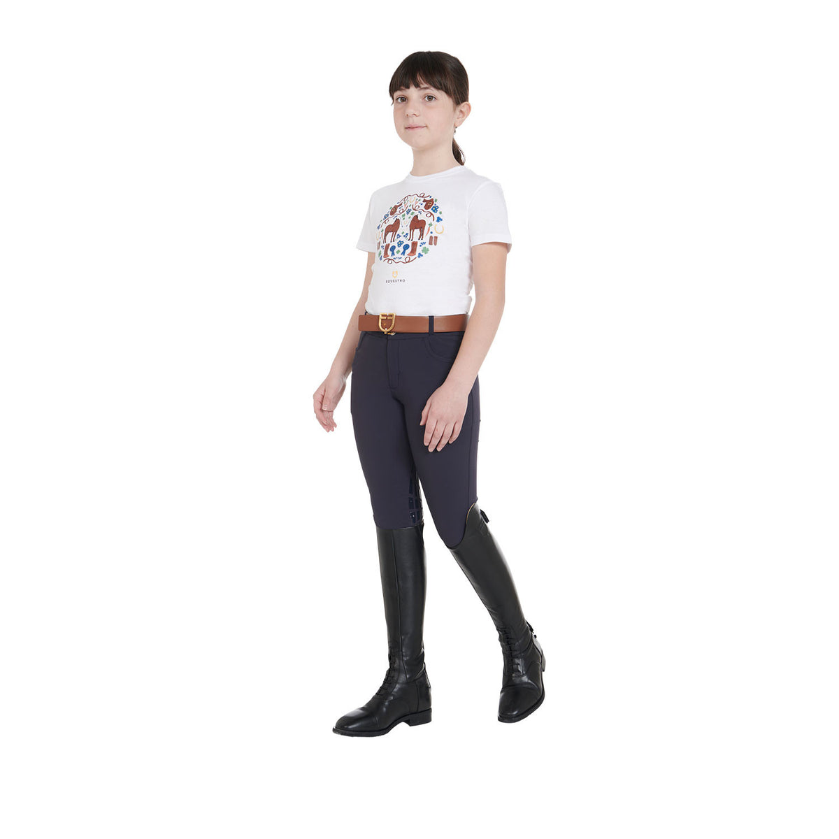 Equestro Kids' unisex breeches in technical fabric