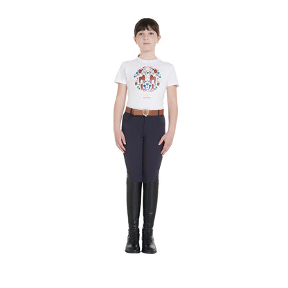 Equestro Kids' unisex breeches in technical fabric