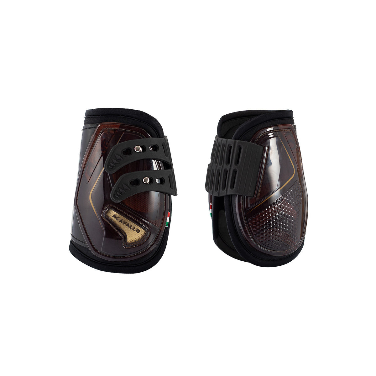 Acavallo Opera fetlock boots elastic and button fastening