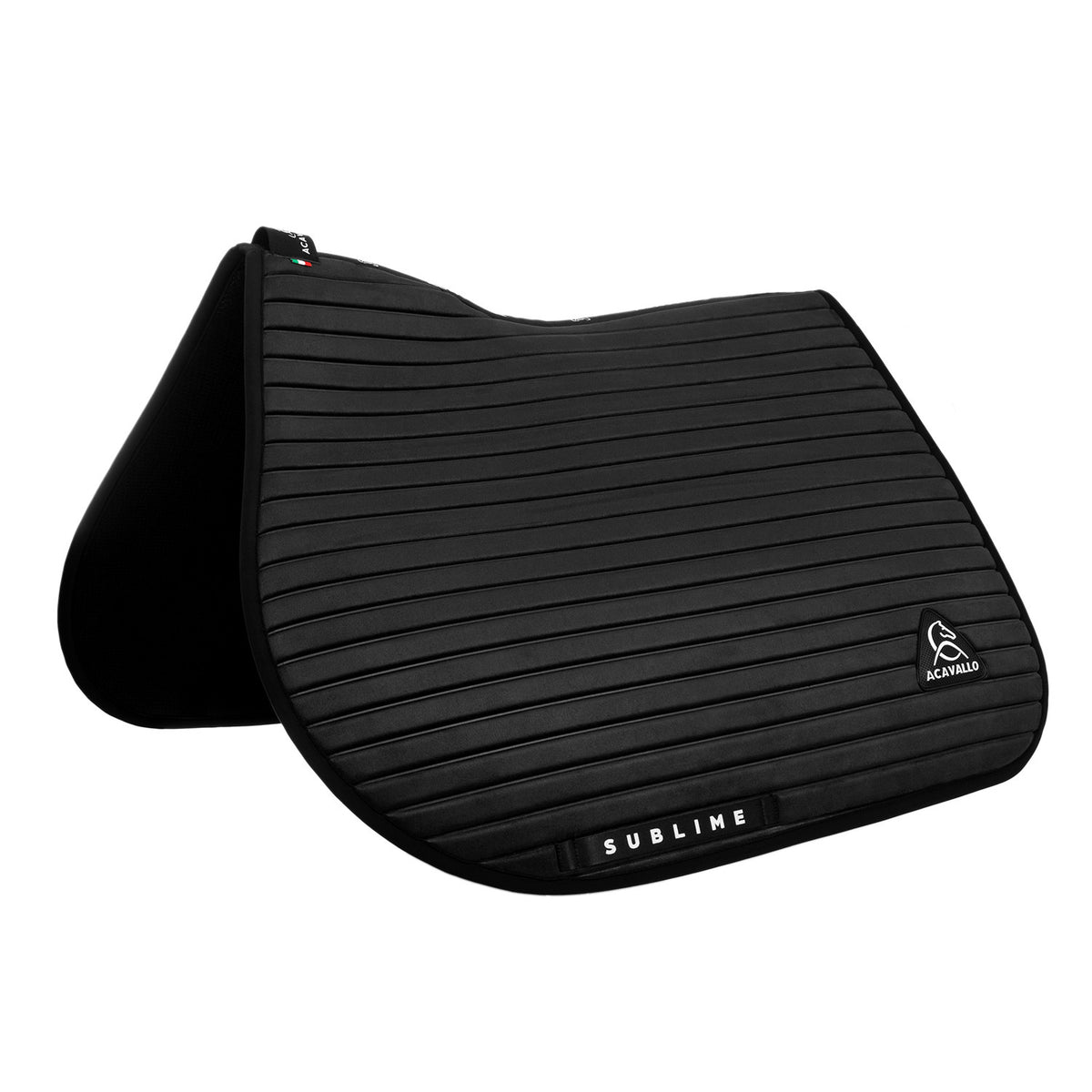 Acavallo Sublime striped jumping saddle pad in technical fabric