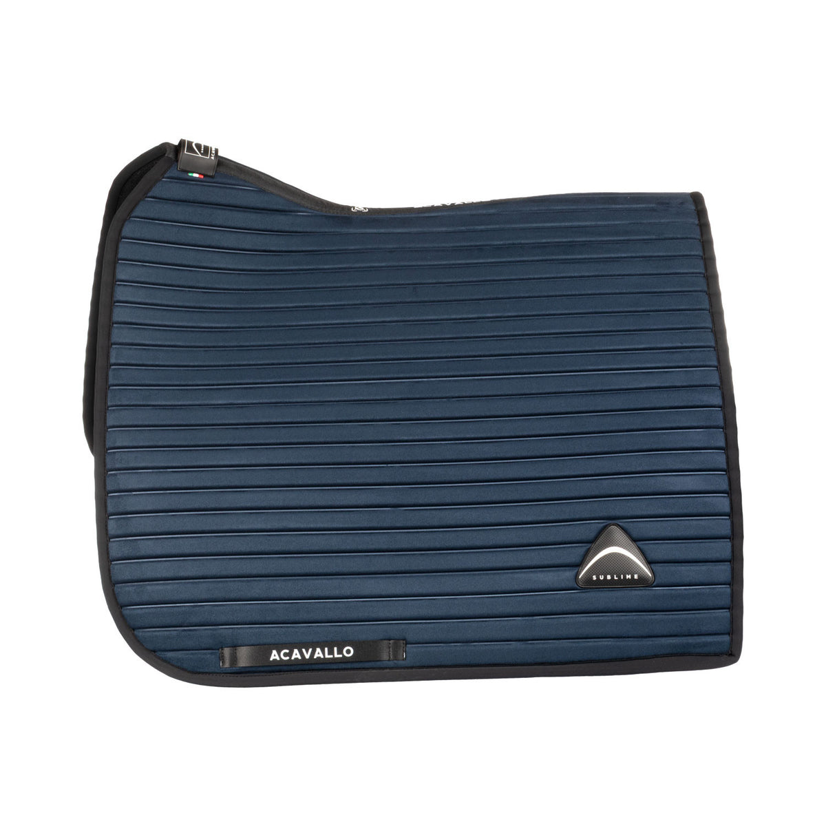 Acavallo Sublime striped dressage saddle pad in technical fabric