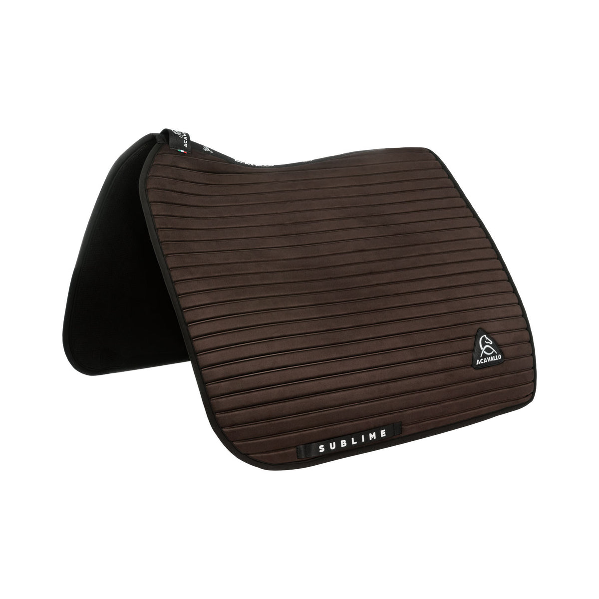 Acavallo Sublime striped dressage saddle pad in suede