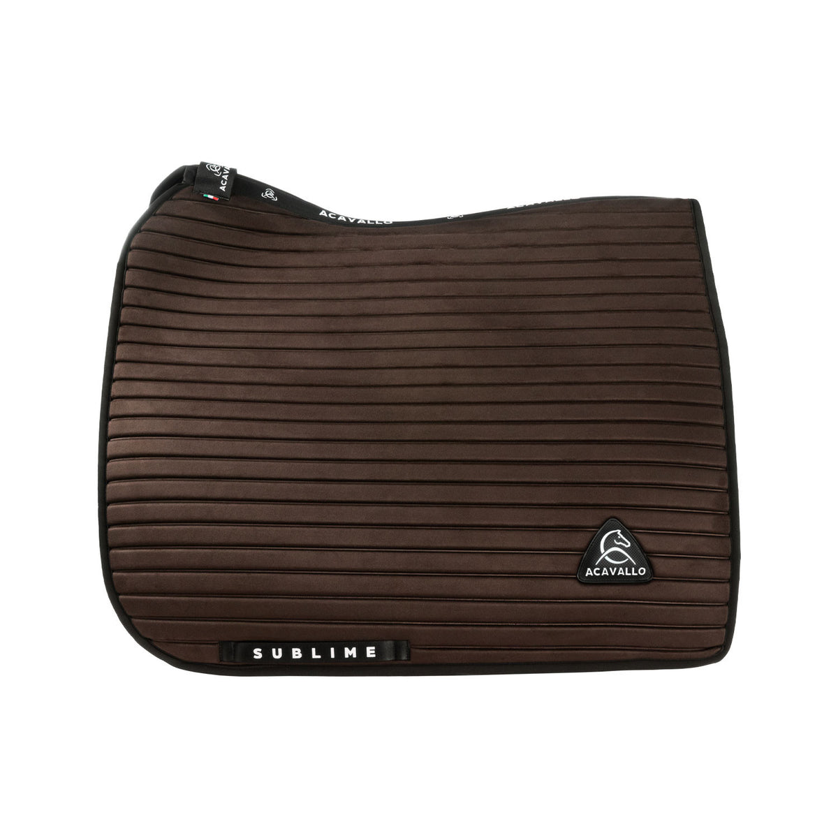 Acavallo Sublime striped dressage saddle pad in suede