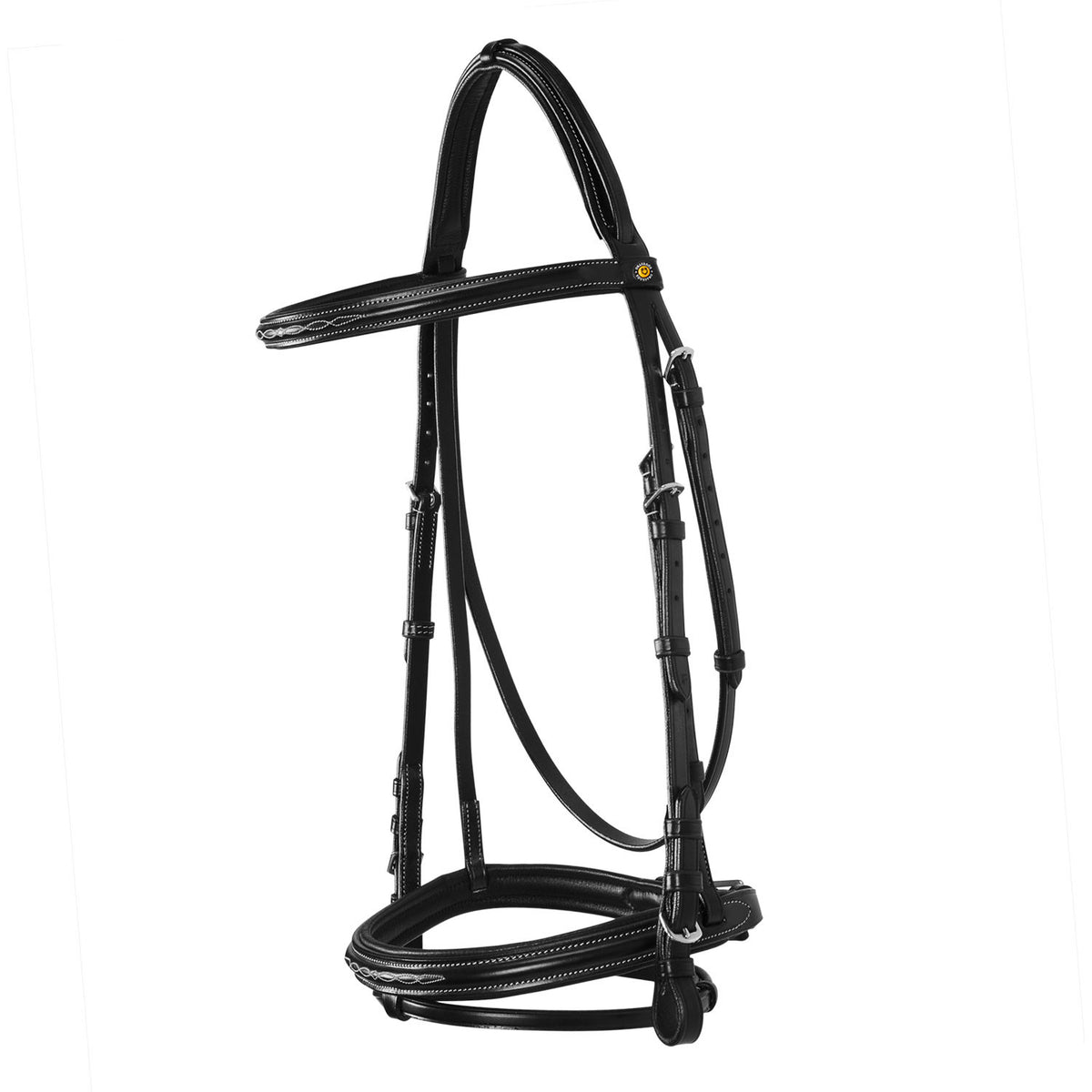 Equestro Leather English bridle with embroideries NEW