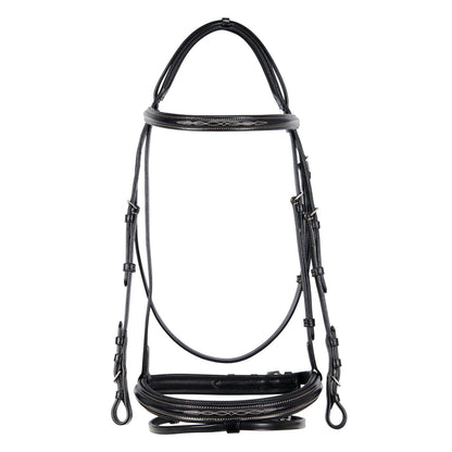 Equestro Leather English bridle with embroideries NEW