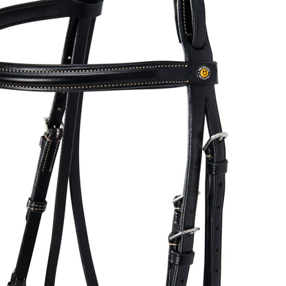 Equestro Leather English bridle with embroideries NEW