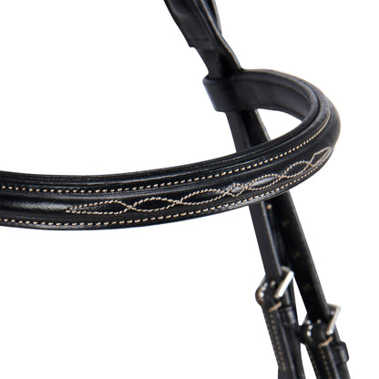 Equestro Leather English bridle with embroideries NEW