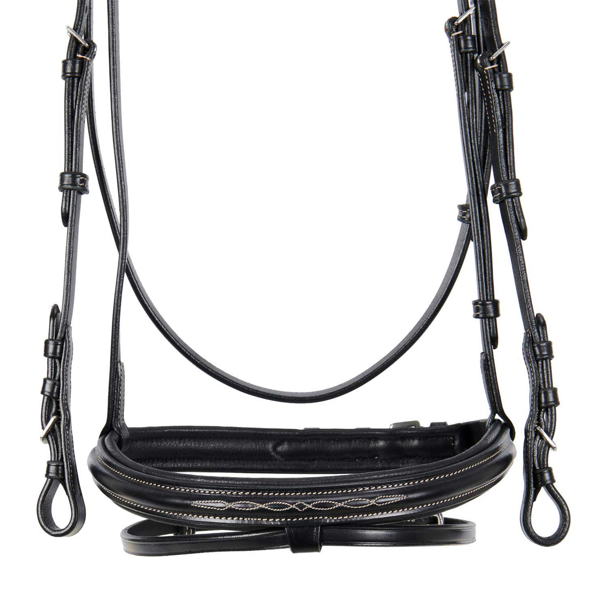 Equestro Leather English bridle with embroideries NEW