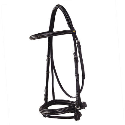 Equestro Leather English bridle with embroideries NEW