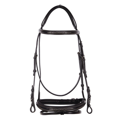 Equestro Leather English bridle with embroideries NEW