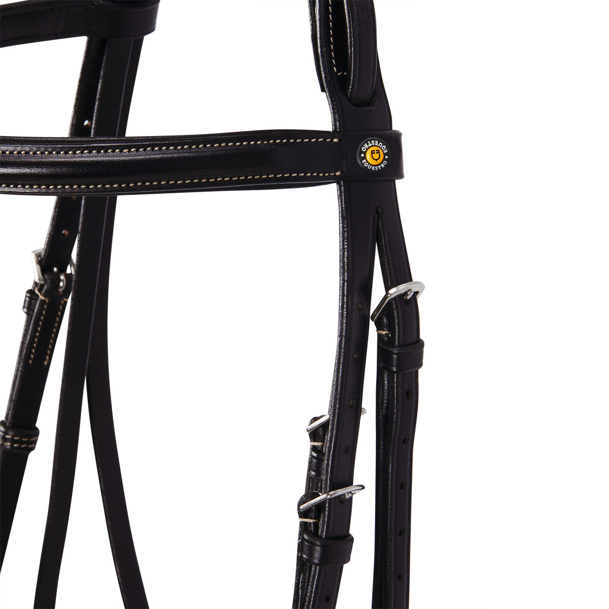 Equestro Leather English bridle with embroideries NEW