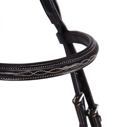 Equestro Leather English bridle with embroideries NEW