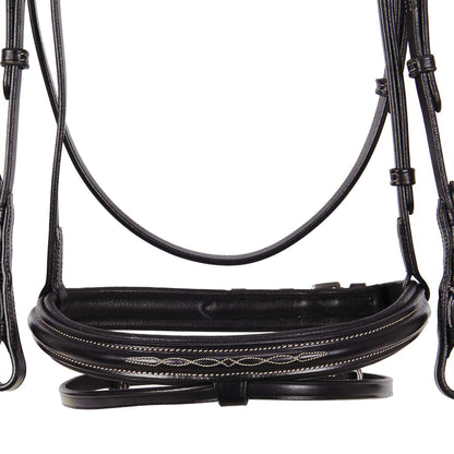 Equestro Leather English bridle with embroideries NEW