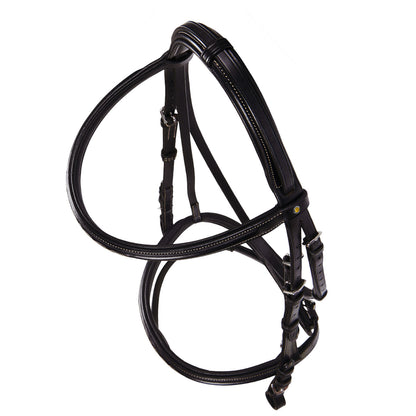 Equestro Leather English bridle with embroideries NEW
