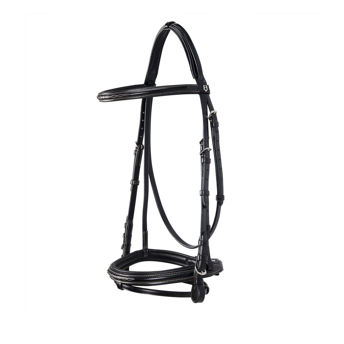 Equestro Leather English bridle with embroideries