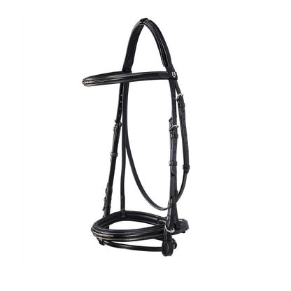 Equestro Leather English bridle with embroideries