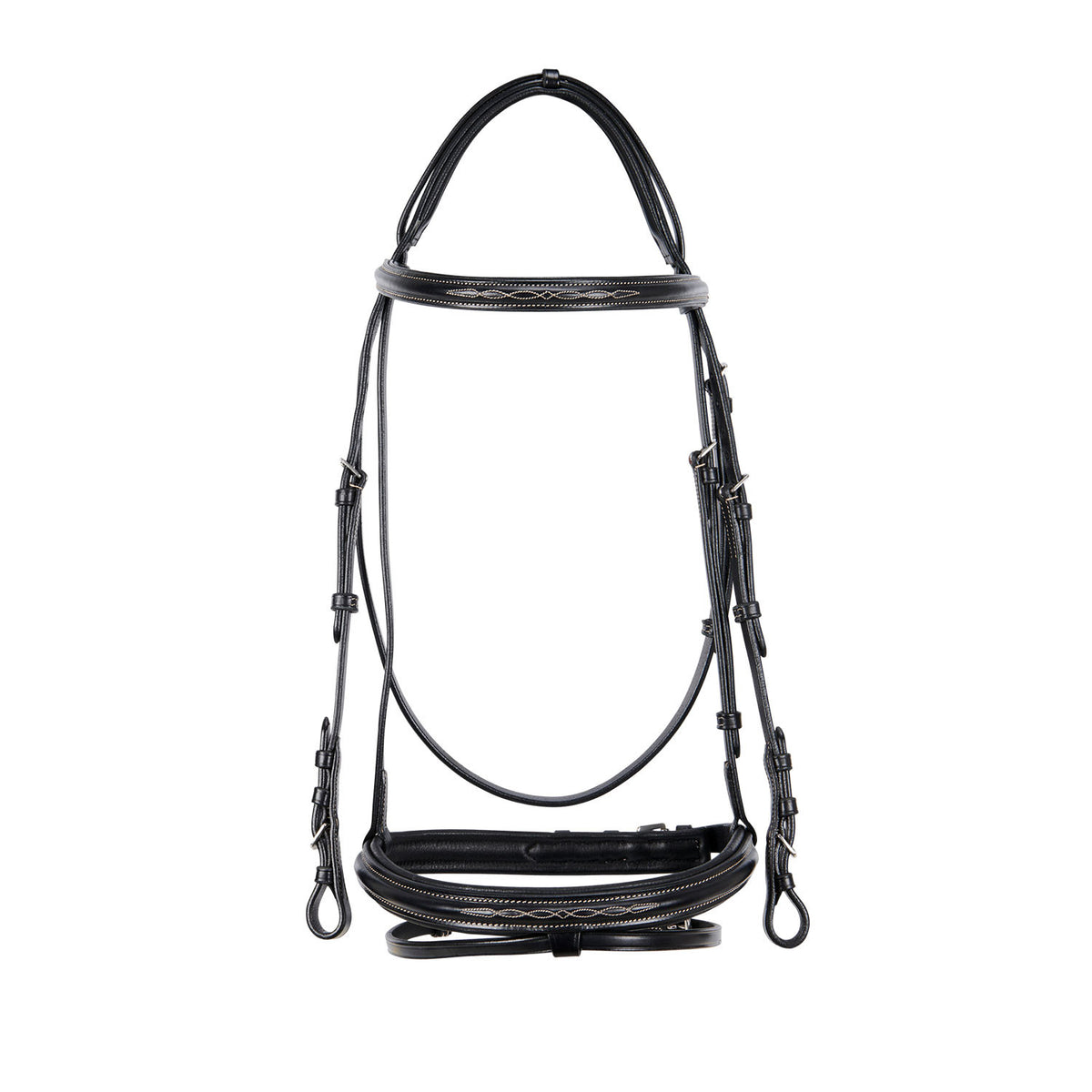 Equestro Leather English bridle with embroideries
