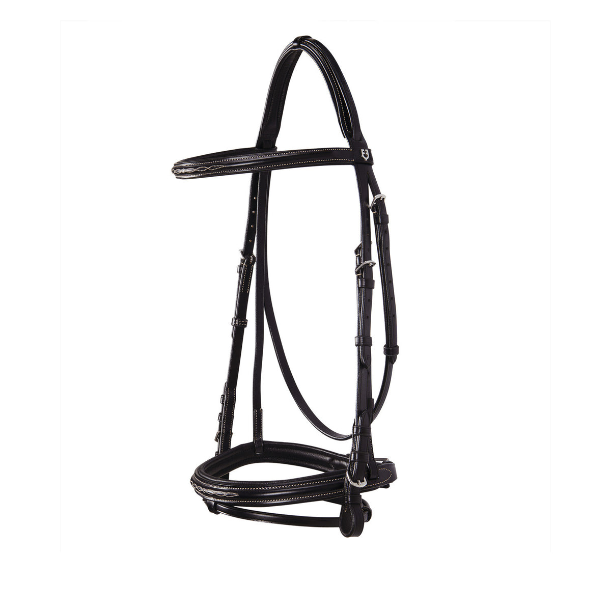 Equestro Leather English bridle with embroideries