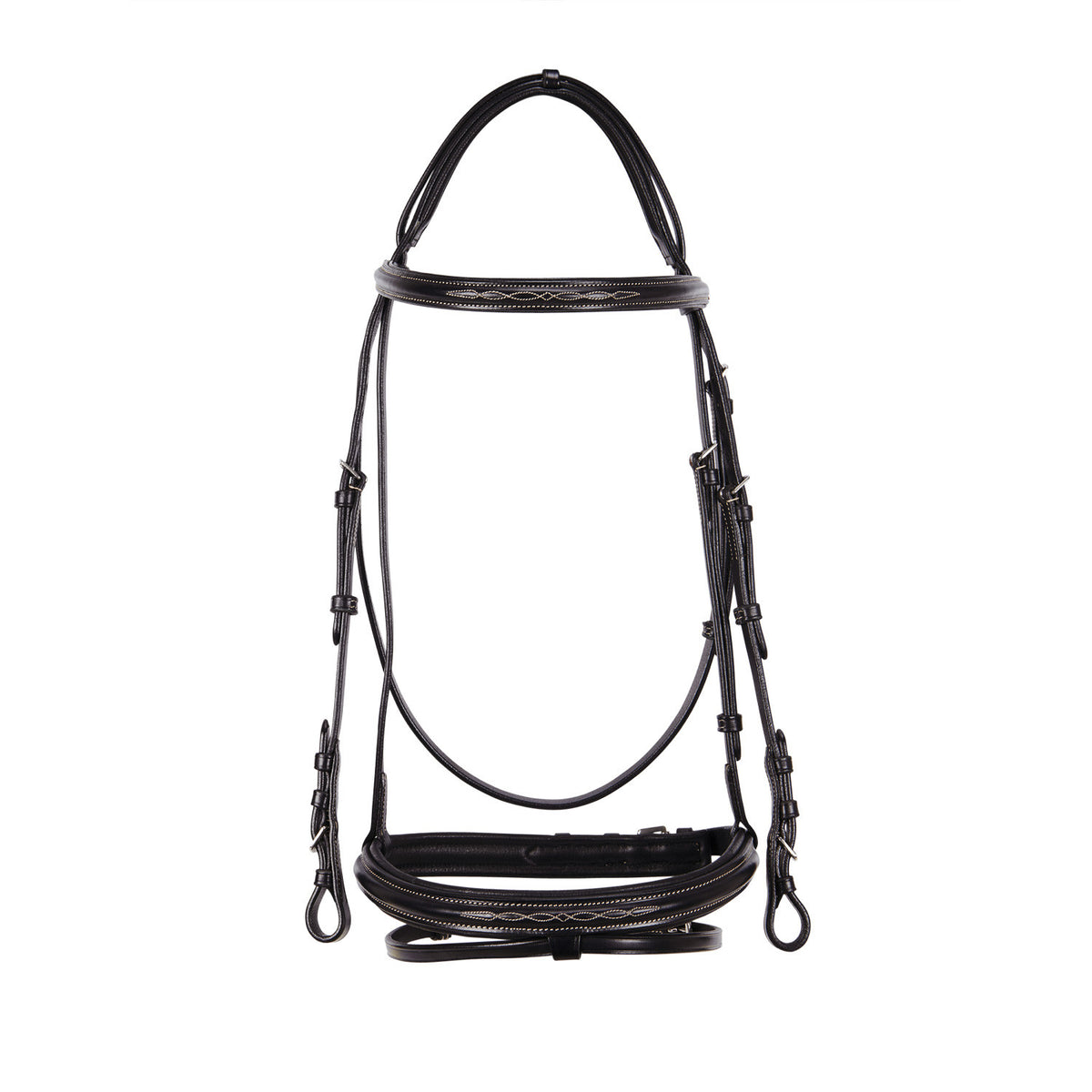 Equestro Leather English bridle with embroideries