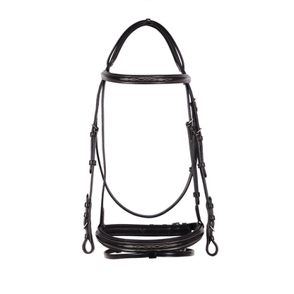 Equestro Leather English bridle with embroideries