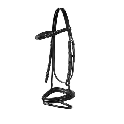 Equestro English leather bridle with rubber reins