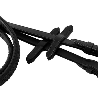 Equestro English leather bridle with rubber reins