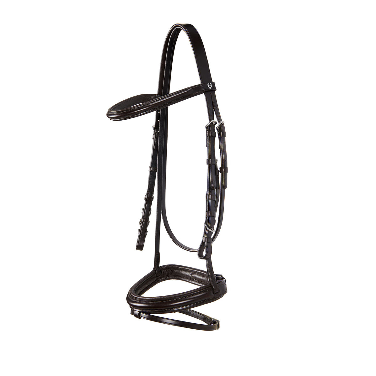 Equestro English leather bridle with rubber reins