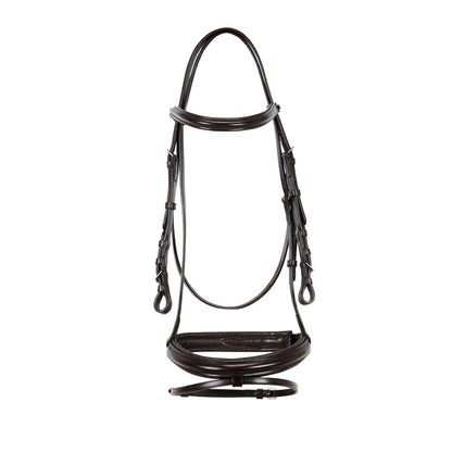Equestro English leather bridle with rubber reins