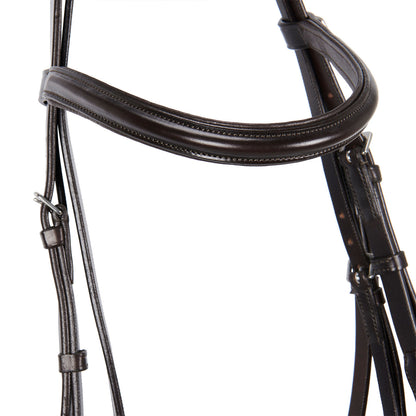Equestro English leather bridle with rubber reins
