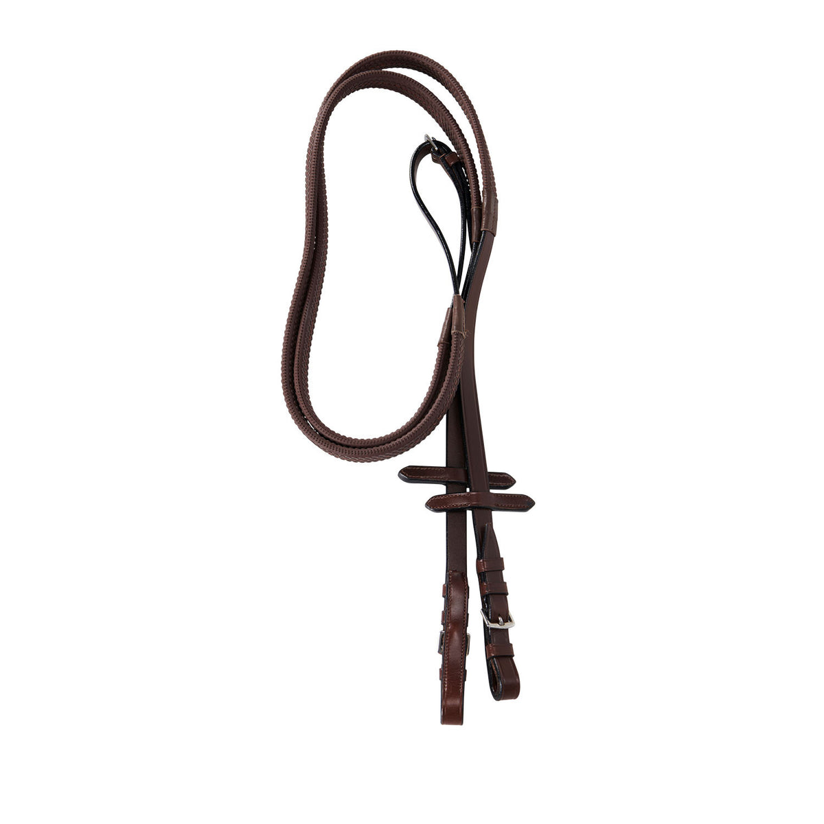 Equestro English leather bridle with rubber reins