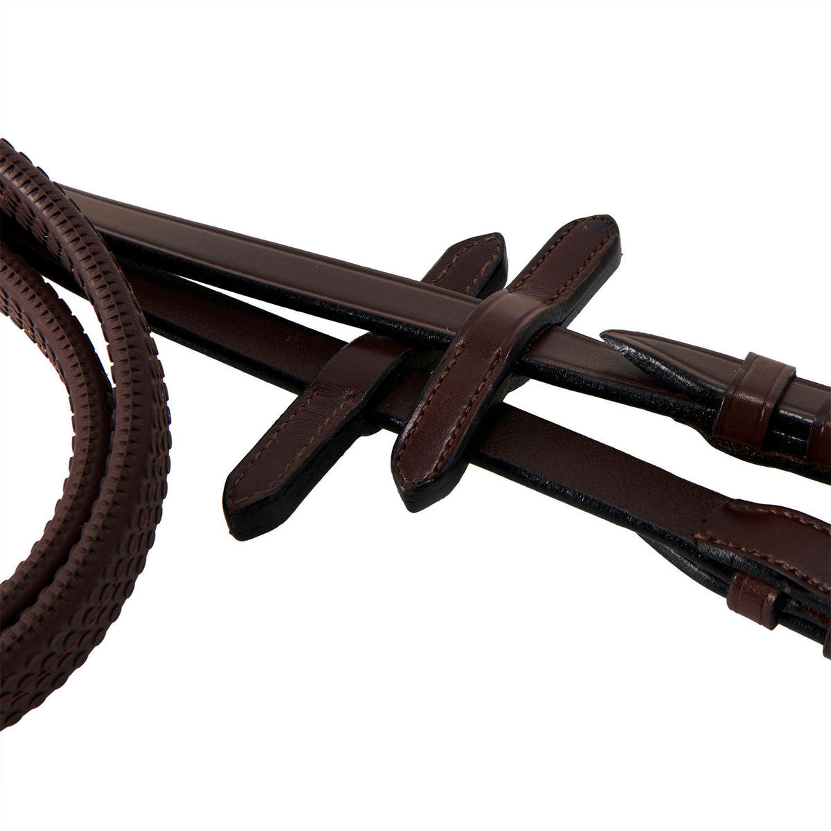 Equestro English leather bridle with rubber reins