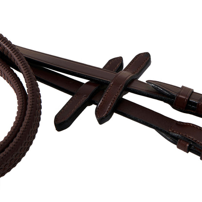 Equestro English leather bridle with rubber reins