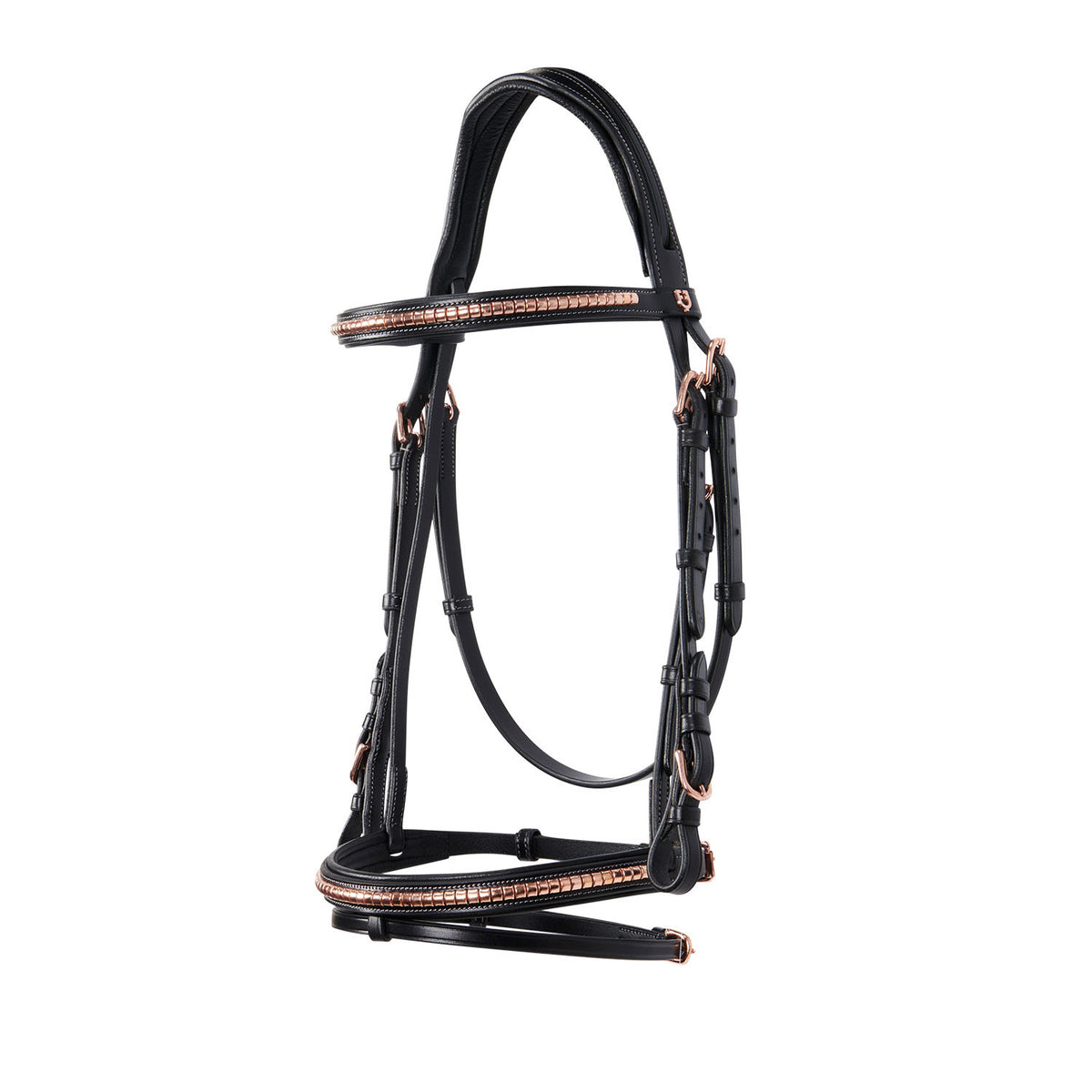 Equestro English clincher leather bridle colour rose gold