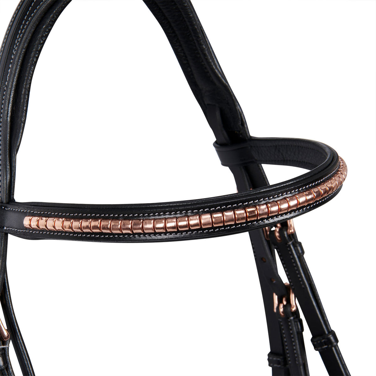 Equestro English clincher leather bridle colour rose gold