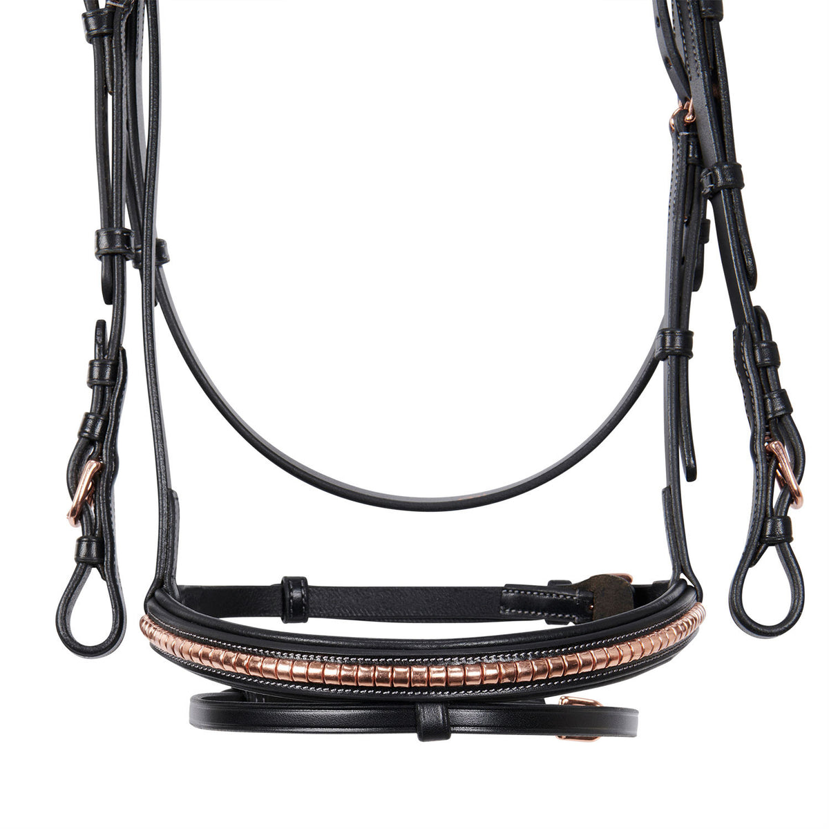 Equestro English clincher leather bridle colour rose gold