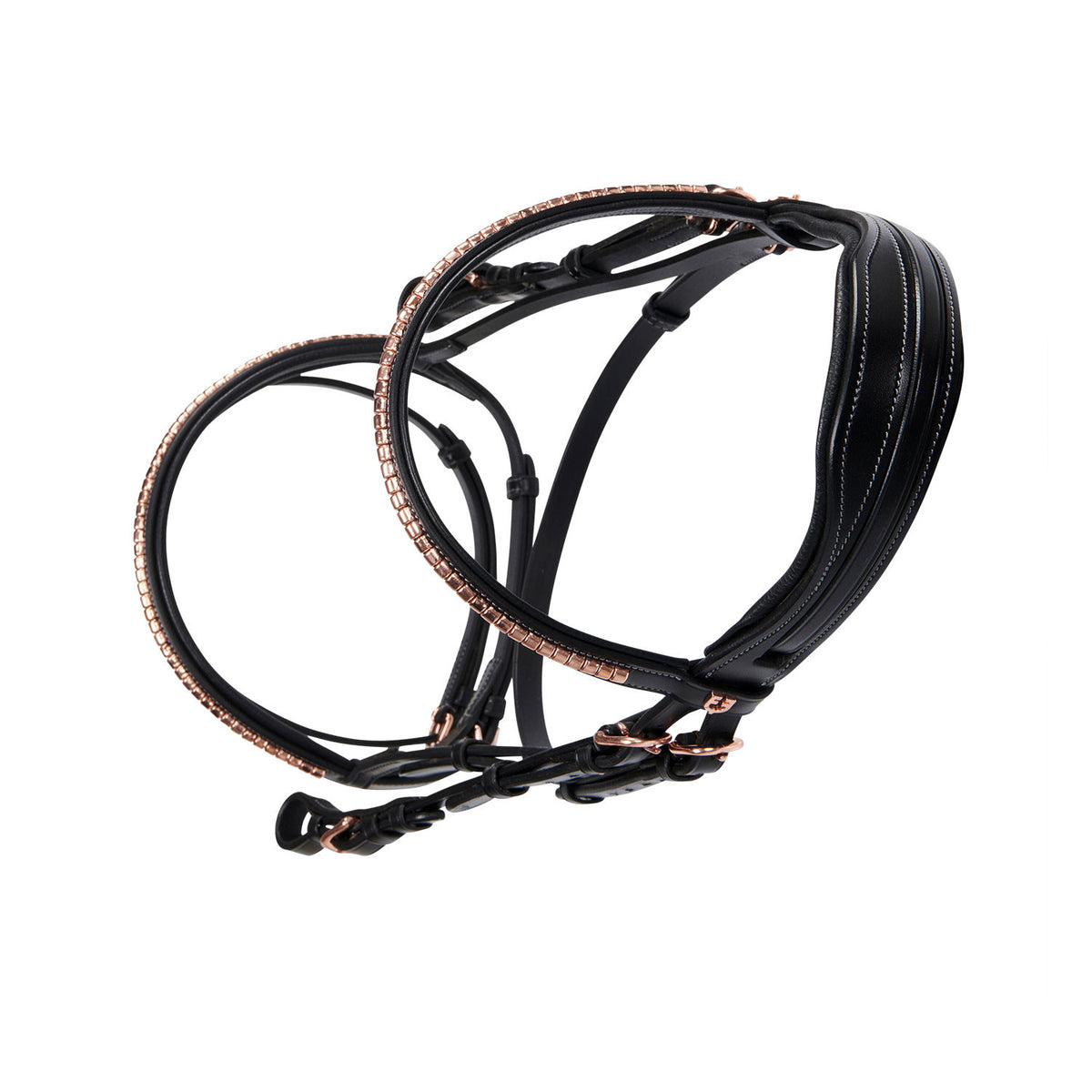 Equestro English clincher leather bridle colour rose gold